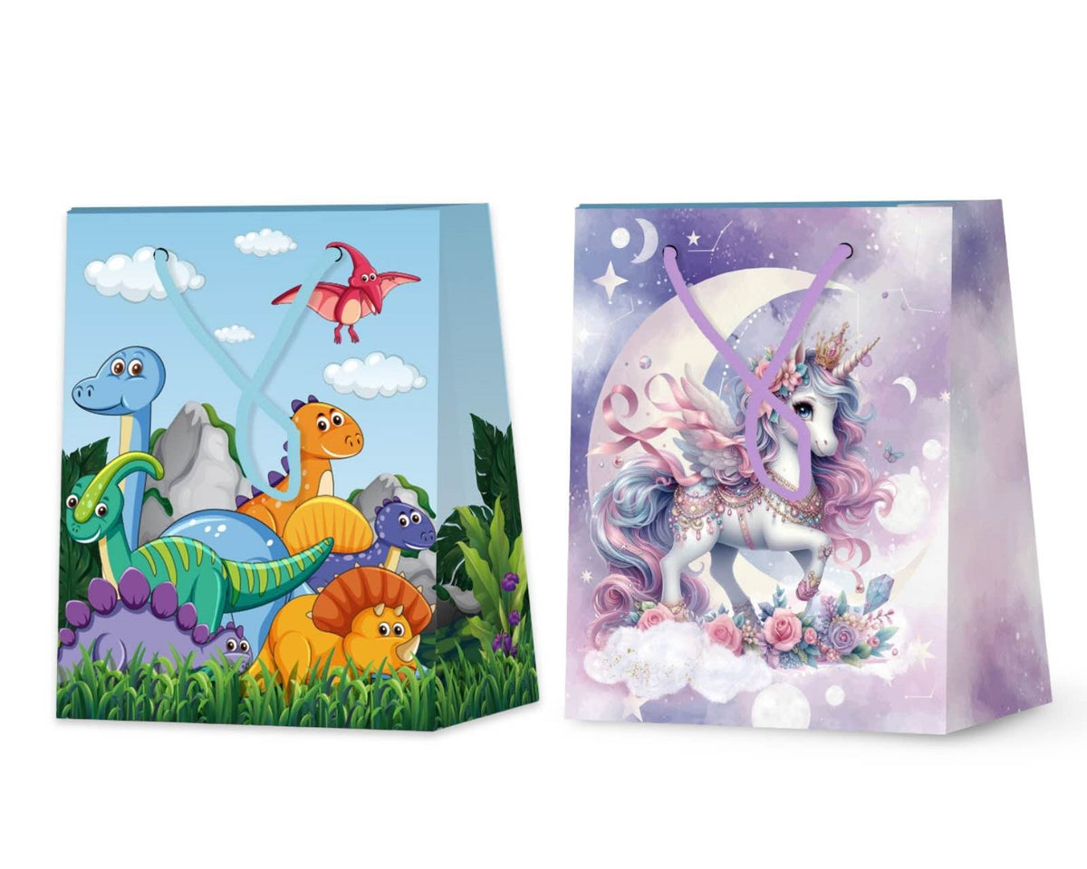 bulk 24 Jumbo Dinosaur &amp; Unicorn Gift Bag 2 Assort 72cm