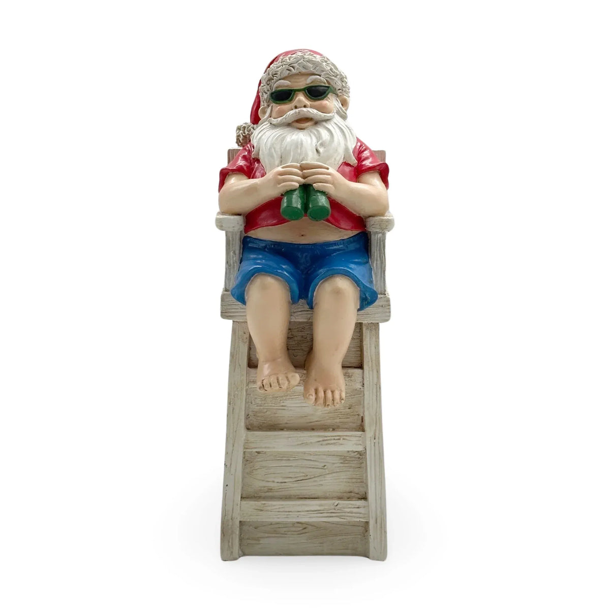 Bulk 4 Xmas Lifesaver Santa Polyresin Statue 12.9x11x31.8cm