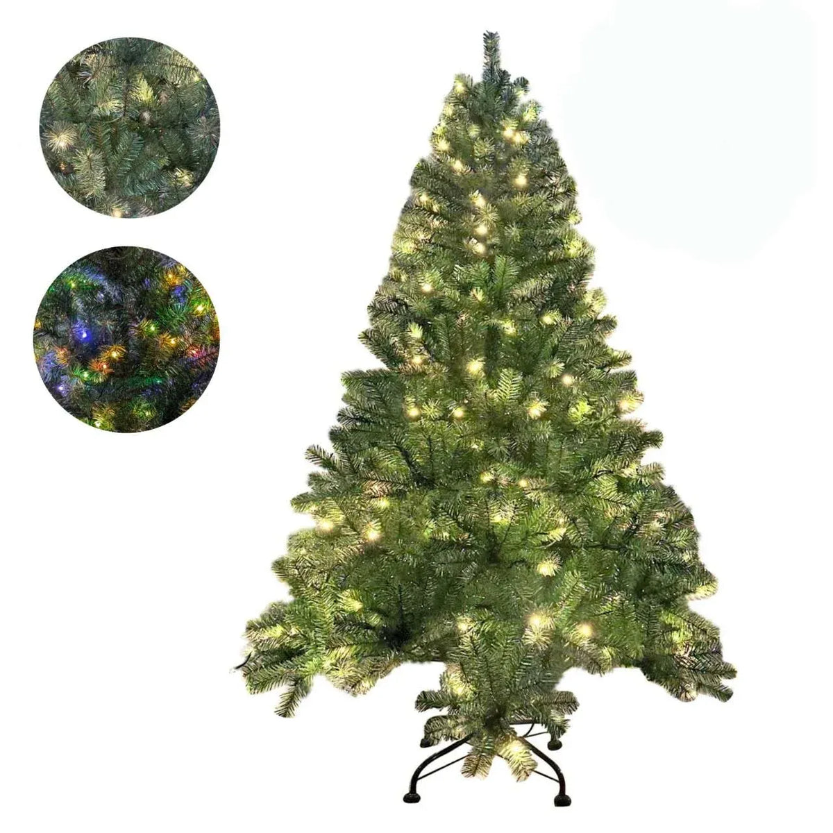 Xmas Light Up Tree Warm &amp; Colourful Mixed 150cm 260led