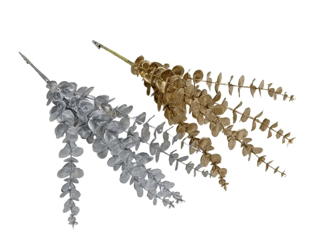 Bulk 36 Xmas Silver &amp; Rose Gold Eucalyptus Clip Pick 50cm 2 Asst