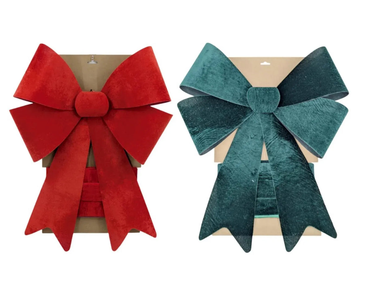 Bulk 6 Xmas Red &amp; Green Door Bow 50x66cm 2 Asst