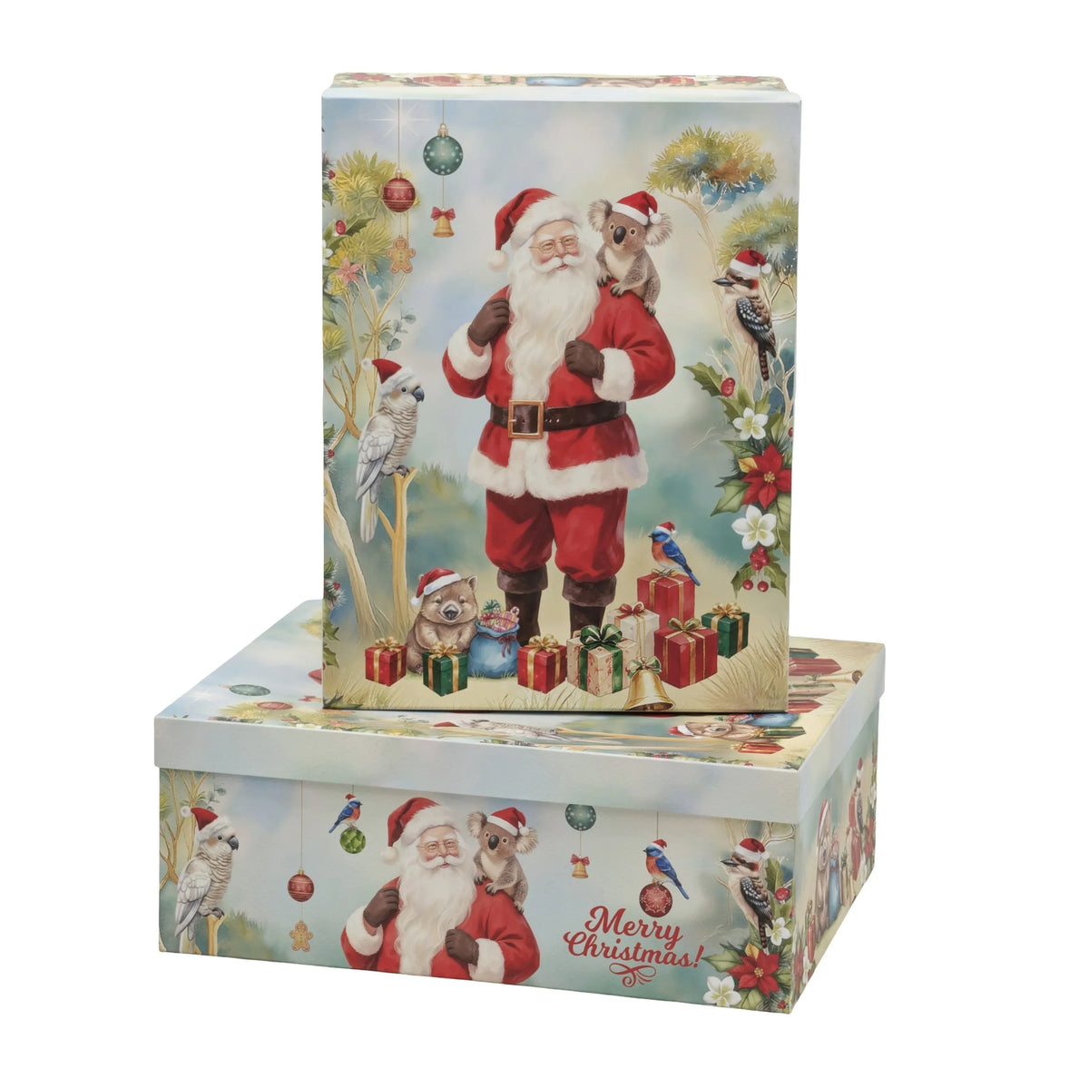 Bulk 2 Santa &amp; Native Friends Xmas Box Set 18 43x34x16cm