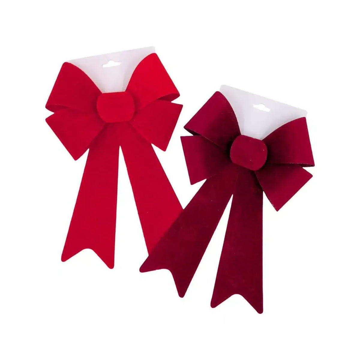 Bulk 24 Xmas Red &amp; Burgundy Bow 22x38cm 2 Asst