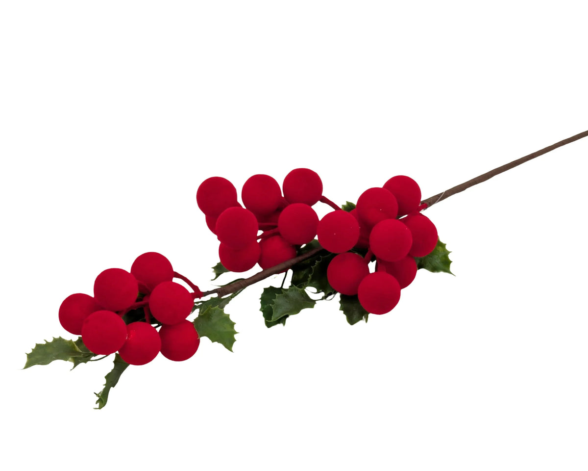 Xmas Flocking Berry Pick 64cm