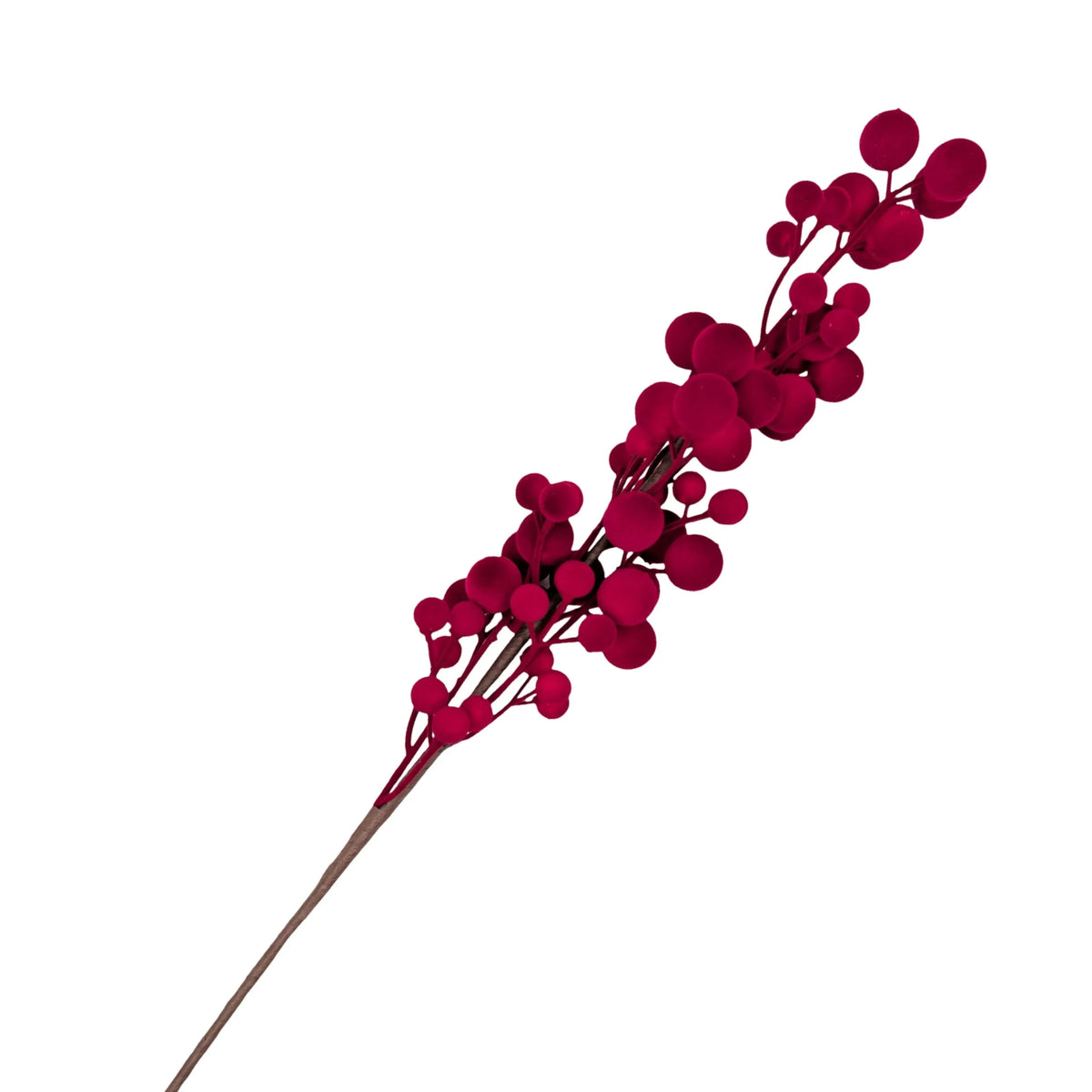 Bulk 24 Xmas Red Flocking Berry Pick 58cm