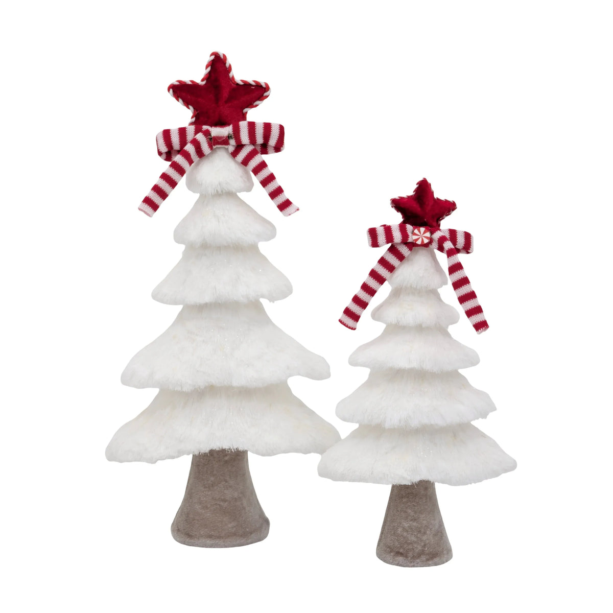 Bulk 6 Xmas Stripe &amp; Snow Tree Lrg 24x11x45cm