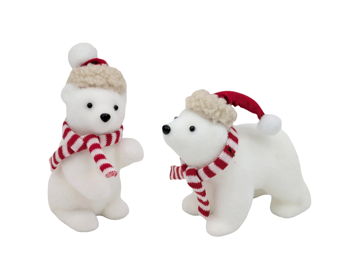 Bulk 24 Xmas Stripe &amp; Snow Baby Bear 10x9x20cm 16x9x16cm 2 Asst
