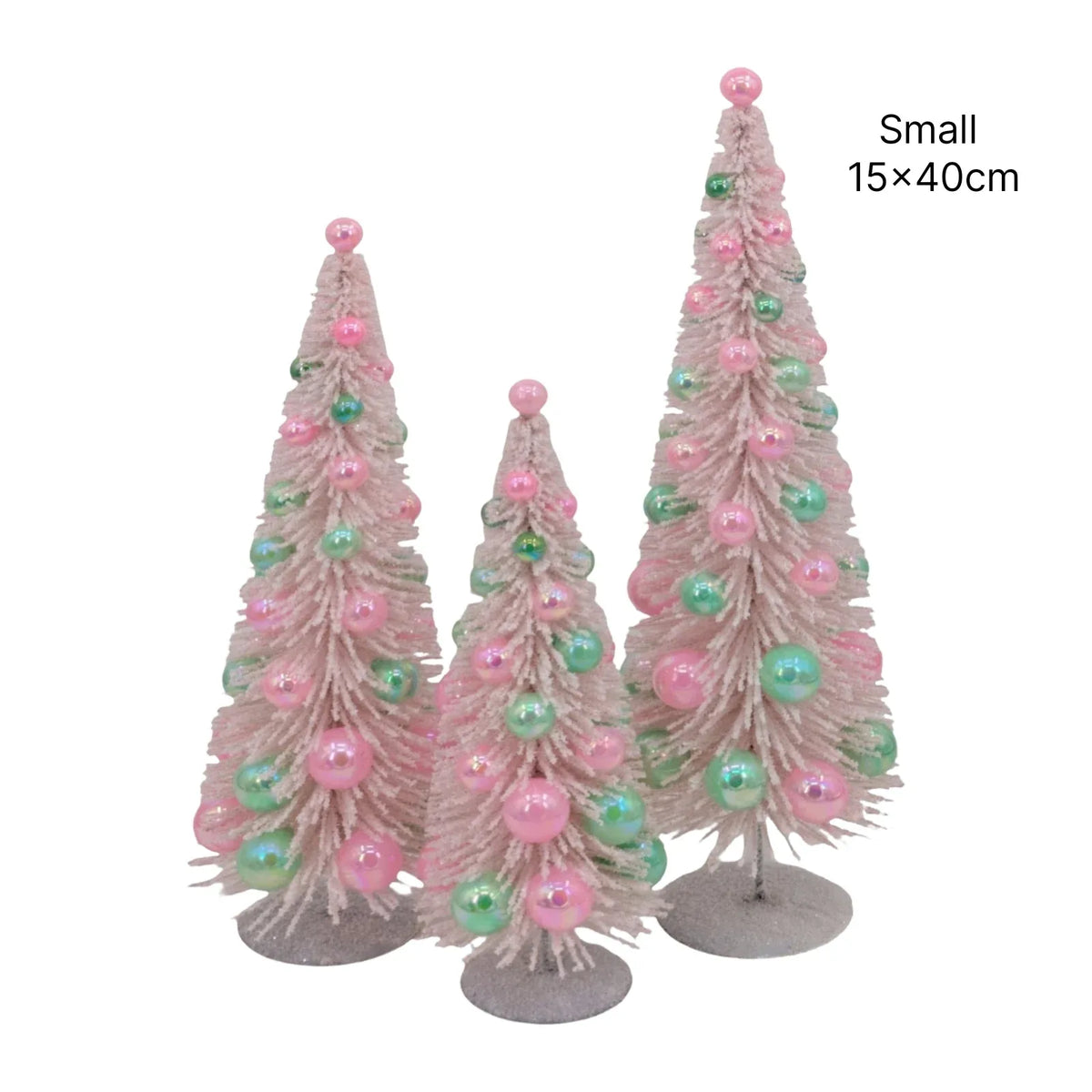 Bulk 6 Xmas Pink Iridescent Bauble Tree sml15x40cm