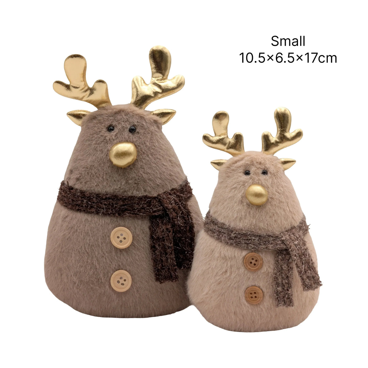 Xmas Fabric Reindeer Deco Sml 10.5x6.5x17cm