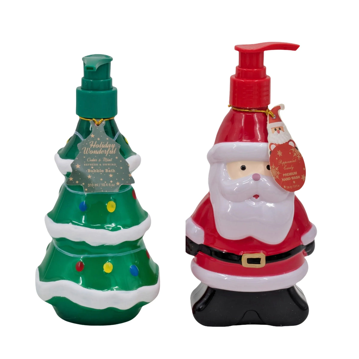 Xmas Character Hand Wash &amp; Bubble Bath 290-320ml 3 Asst