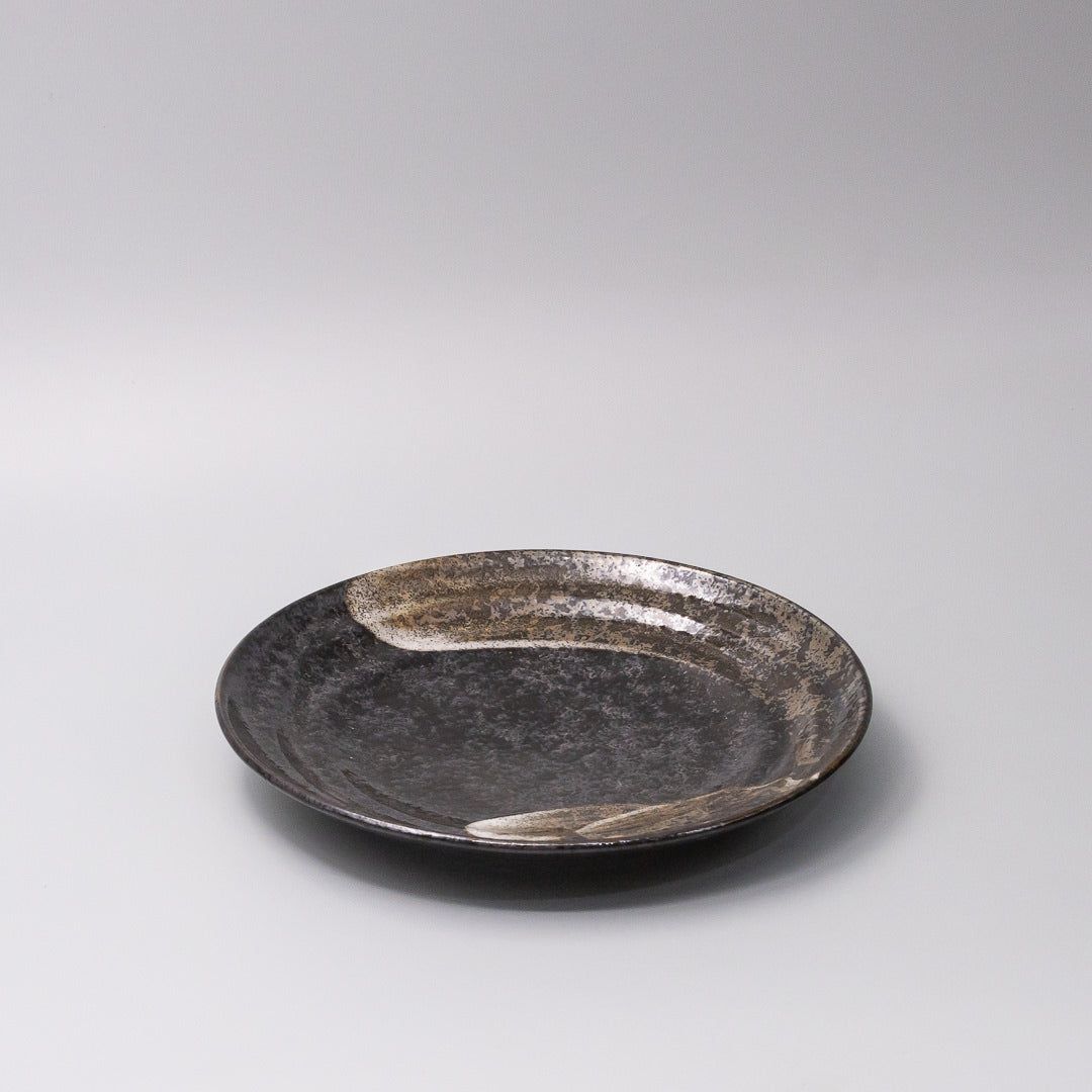 Plate Flat Based 25cm Bronze Brushstroke Glaze