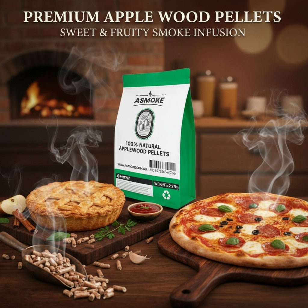 ASMOKE 20lbs (9kg) Wood Pellet Sampler Bundle - 2-Flavour Variety Pack (2x Cherry, 2x Apple) - Best for Pork, Ribs & Poultry