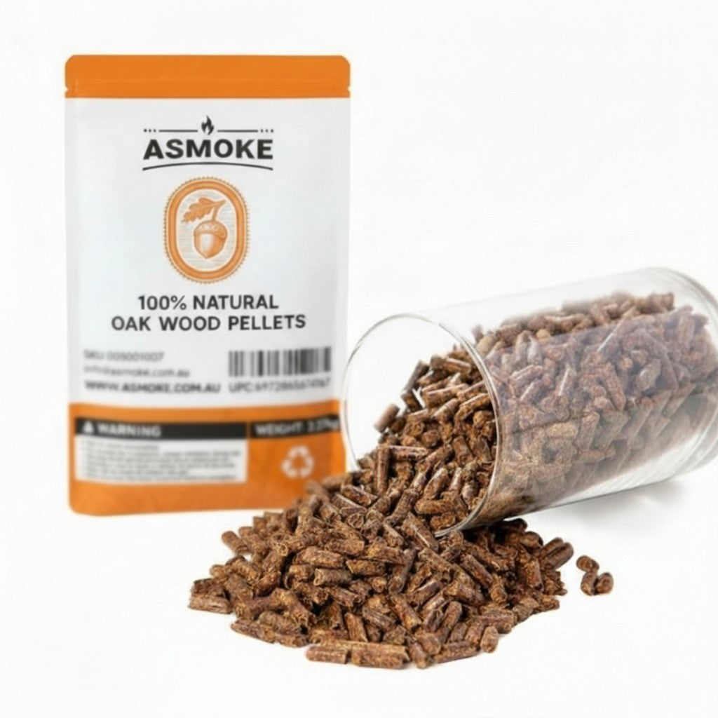 ASMOKE 100% Natural Oak Wood BBQ Pellets (2.27kg) - High Heat Hardwood for Brisket & Pizza Ovens