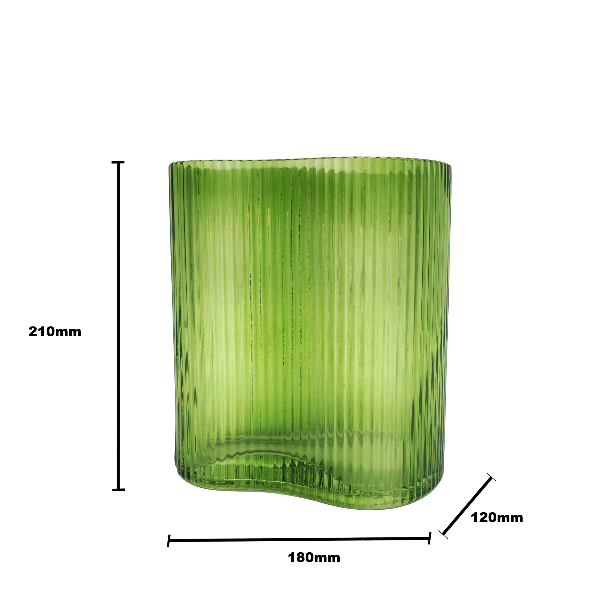 Suzhou Curved Vase Small Green