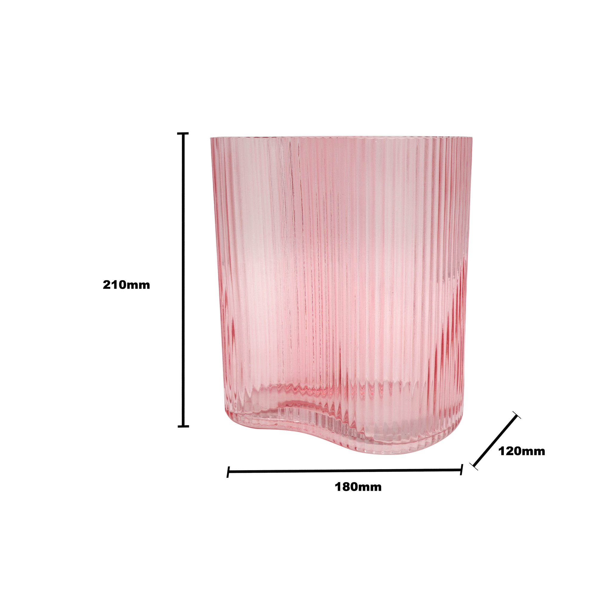 Suzhou Curved Vase Small Pink