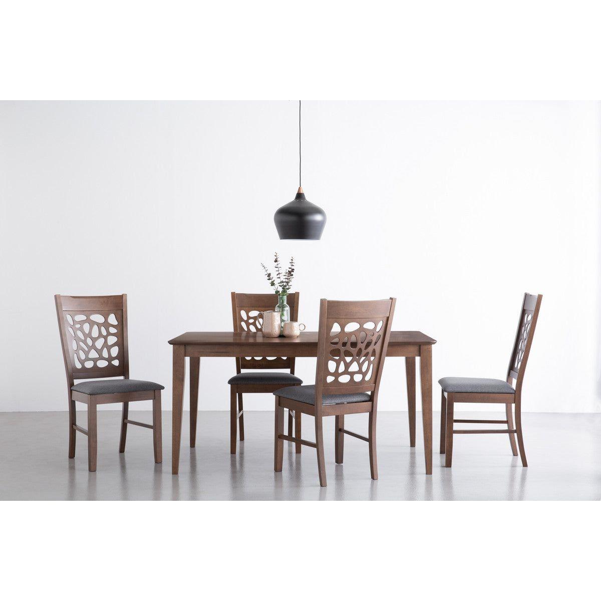 ALLEGRO Dining Table + 6x ASBEL Dining Chair - 7 Piece Dining Set - Cocoa
