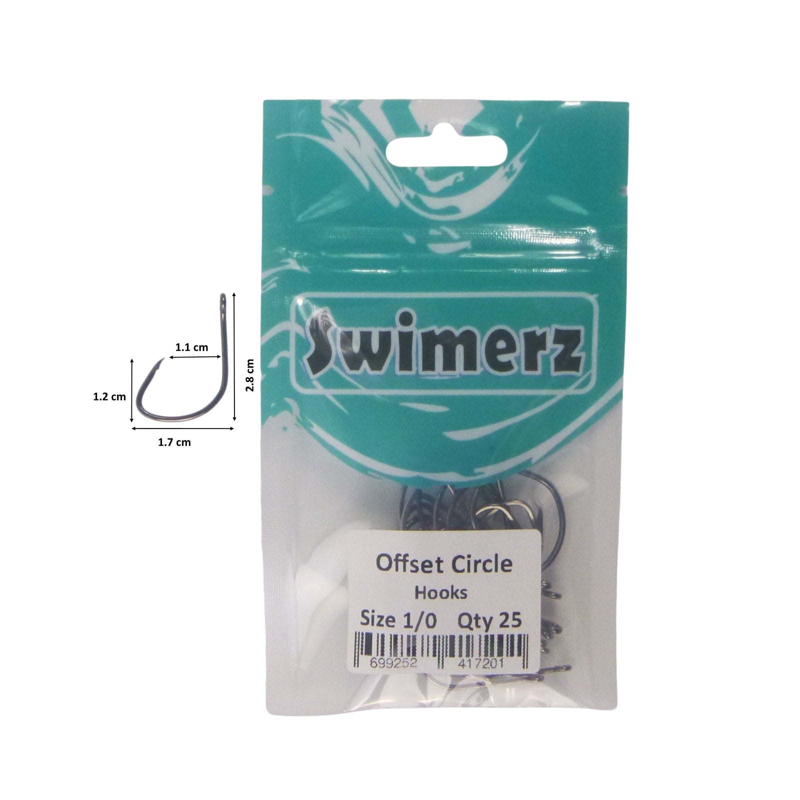 Swimerz 1/0 Offset Circle Hook 25 Pack