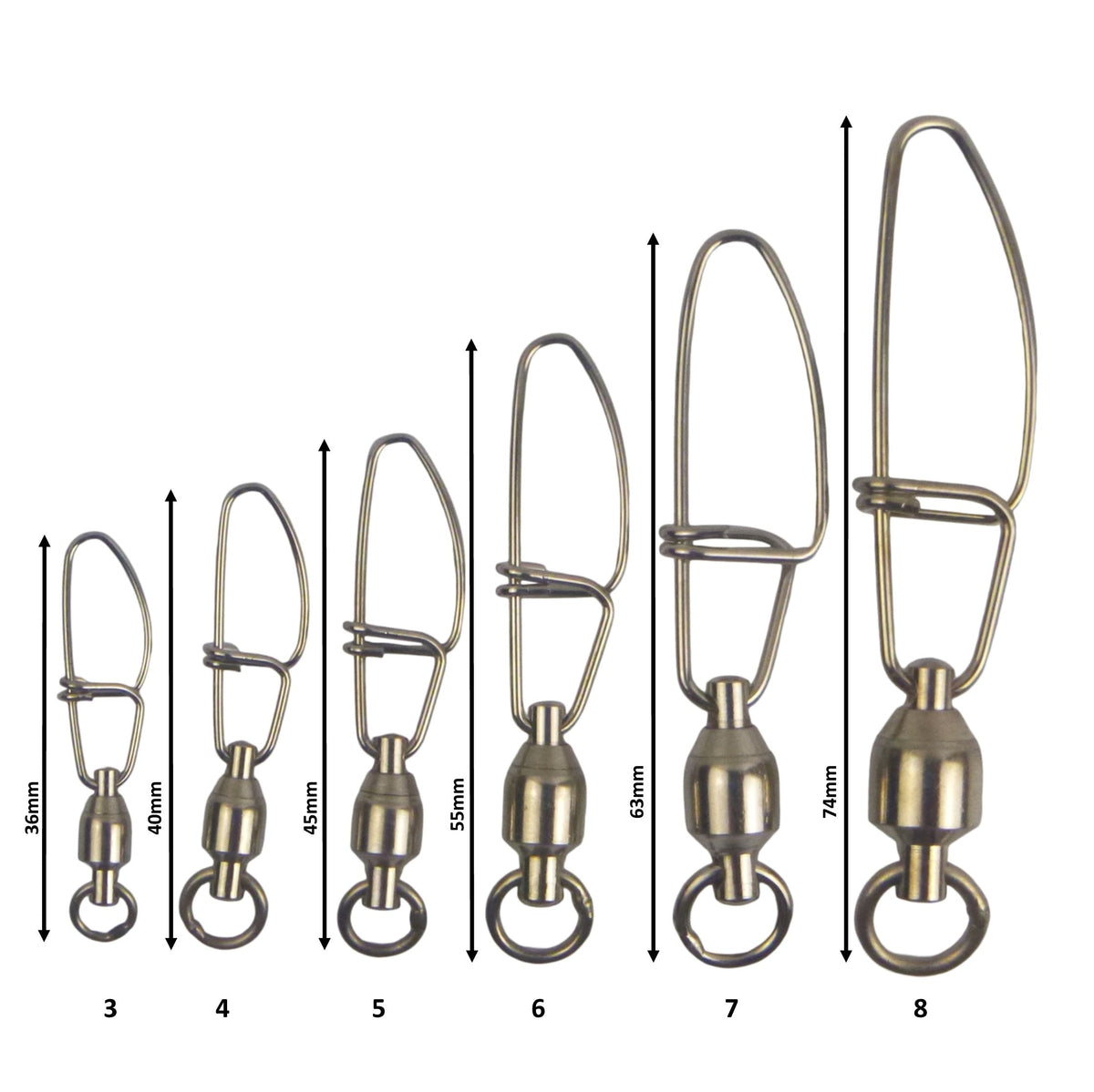 Swimerz HD Ball Bearing Swivels with Crosslock Snap, Size 3, 20 pack