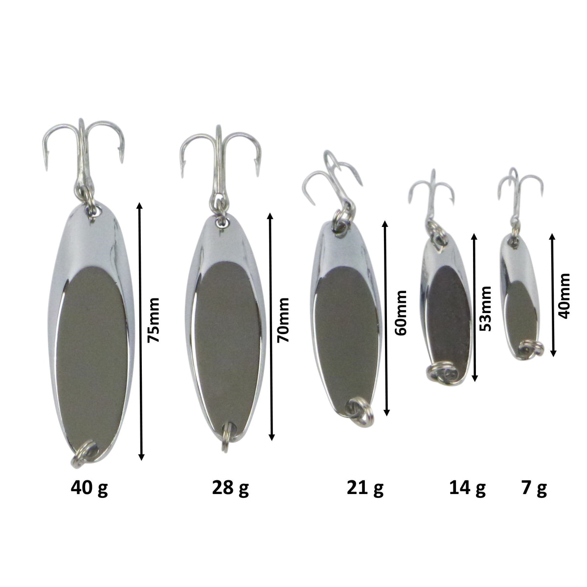 Finesse Chrome Kaster Jig, 7 Grams. Pack of 4 Jigs
