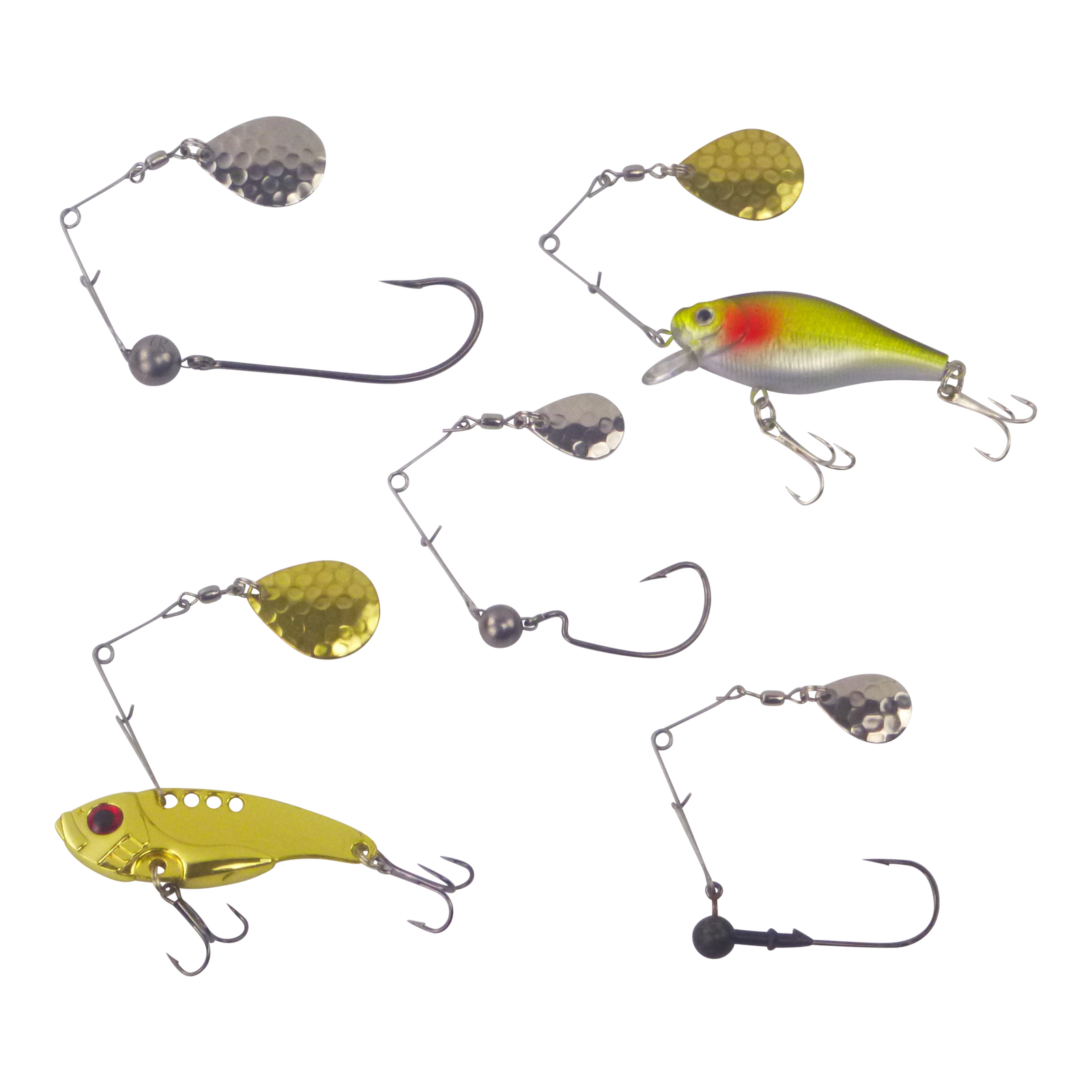Swimerz Jig Spinner, Small, Hammered Nickel, 5 Pack