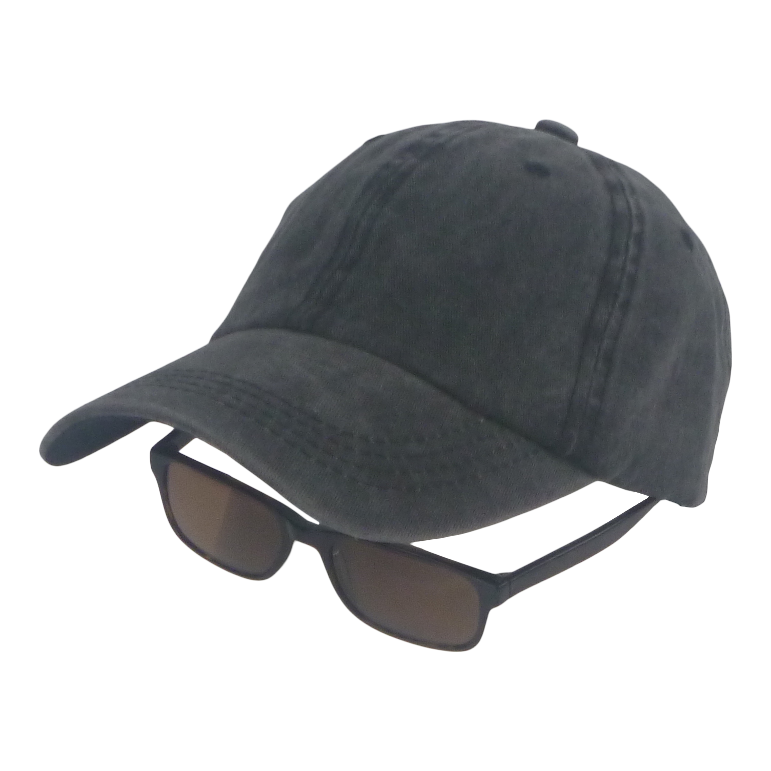 BSTC 6-Panel Baseball Cap, Distressed Cotton, Charcoal