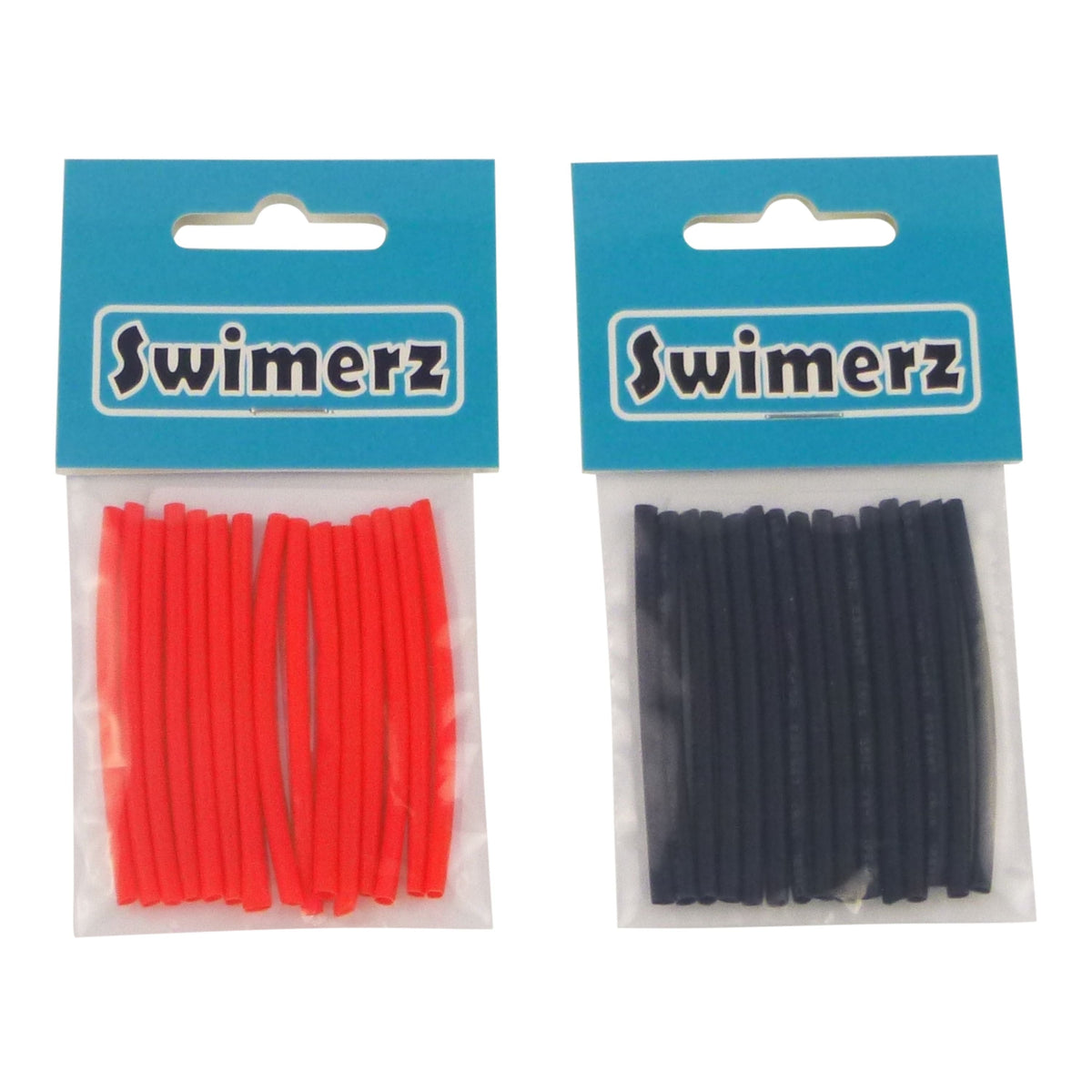 Swimerz Assist Hook Sleeves, 2mm Shrink Tube, Black &amp; Red, 50mmL. Qty 60.