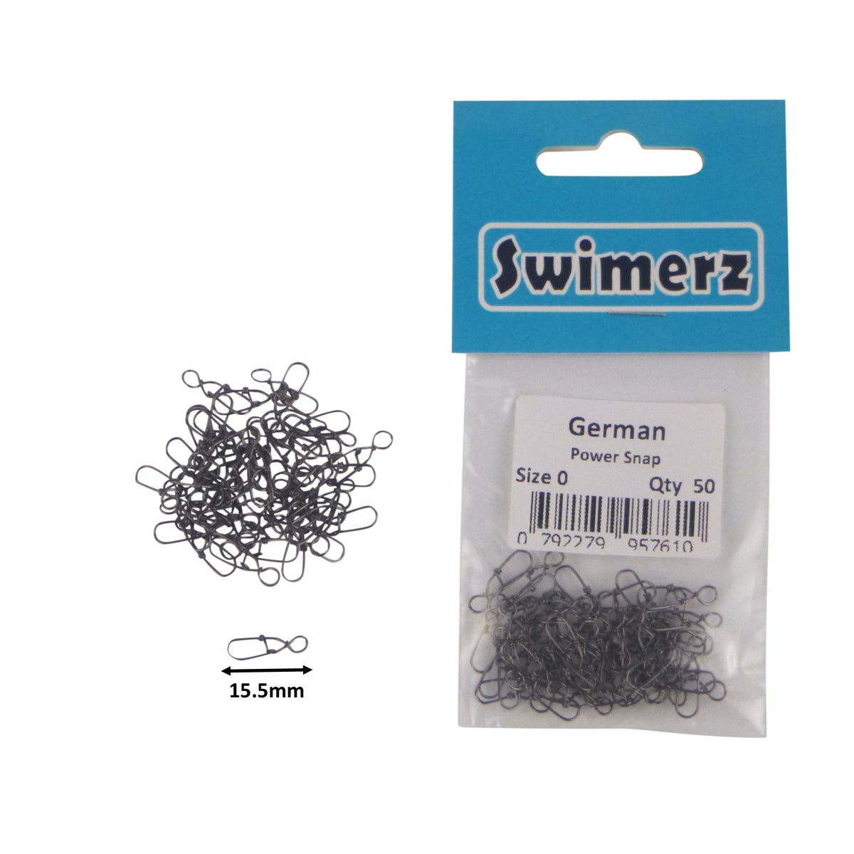 Swimerz German Power Snap, Closed Eye, size 0, 50 pack