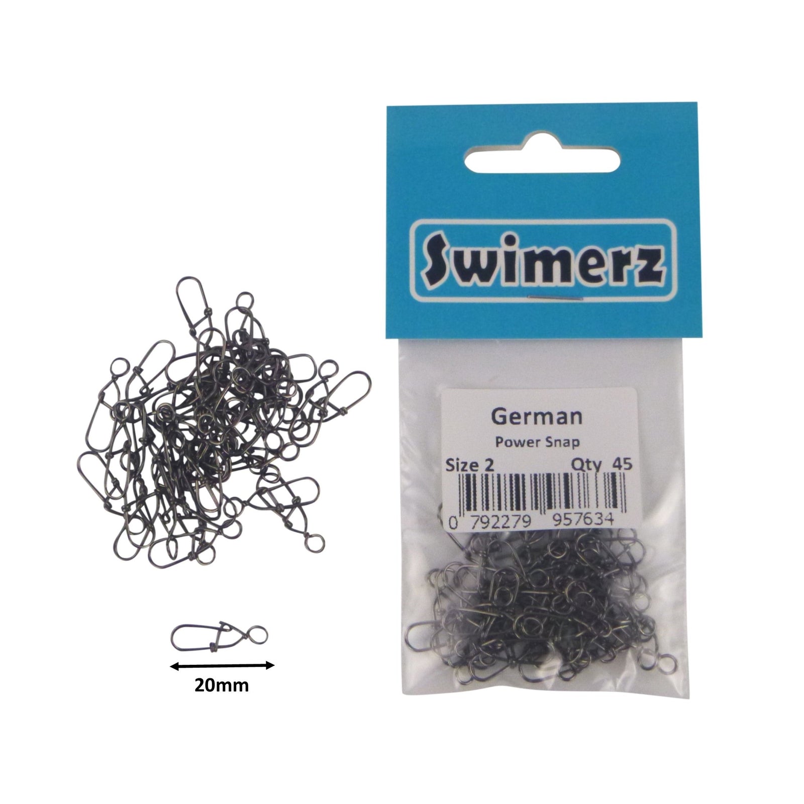 Swimerz German Power Snap, Closed Eye, size 2, 45 pack