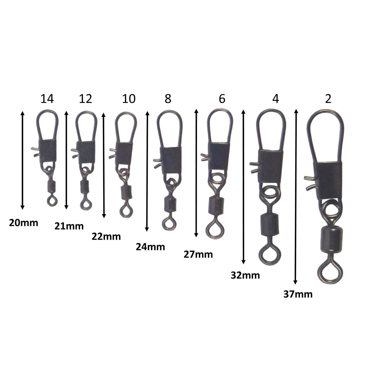 Swimerz Rolling Swivel w Interlock Snap, Size 2, 35 pack