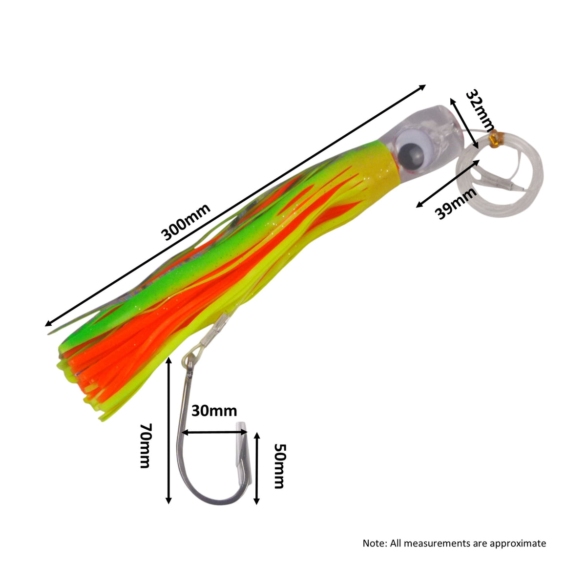 Swimerz Trolling Lure Rigs, 95gm, 23cmL, Size 8/0 Hook, Tuna Dinner, 2 pack