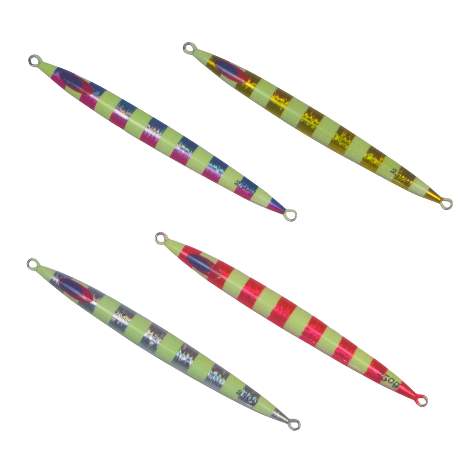 Finesse Lumo Fastdrop Jig, 250gm, Silver Stripe, Qty 2