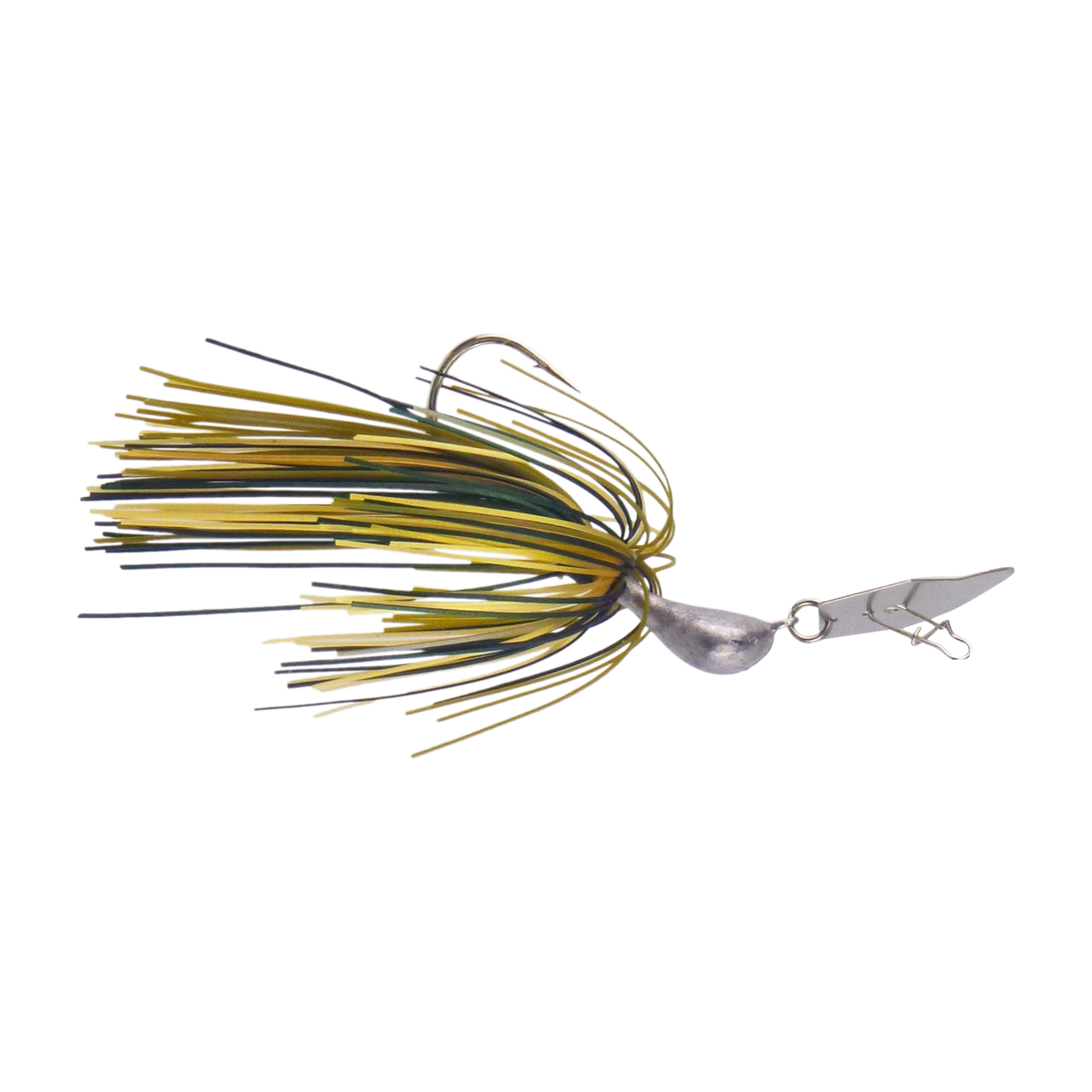 Dekoi 14gm Bladed Swim Jig, Chatterbait, Camo Green, 2 pack