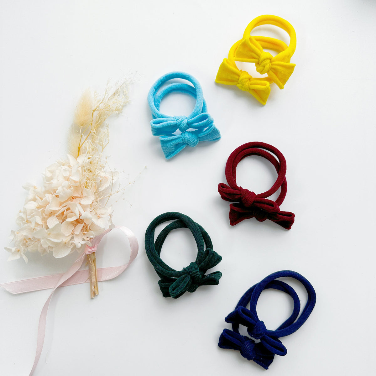 Handmade Simple Bows - School colours - Sky Blue - 1 pairs
