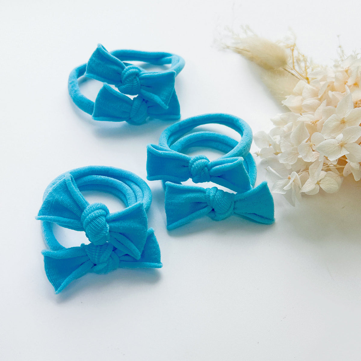 Handmade Simple Bows - School colours - Sky Blue - 1 pairs