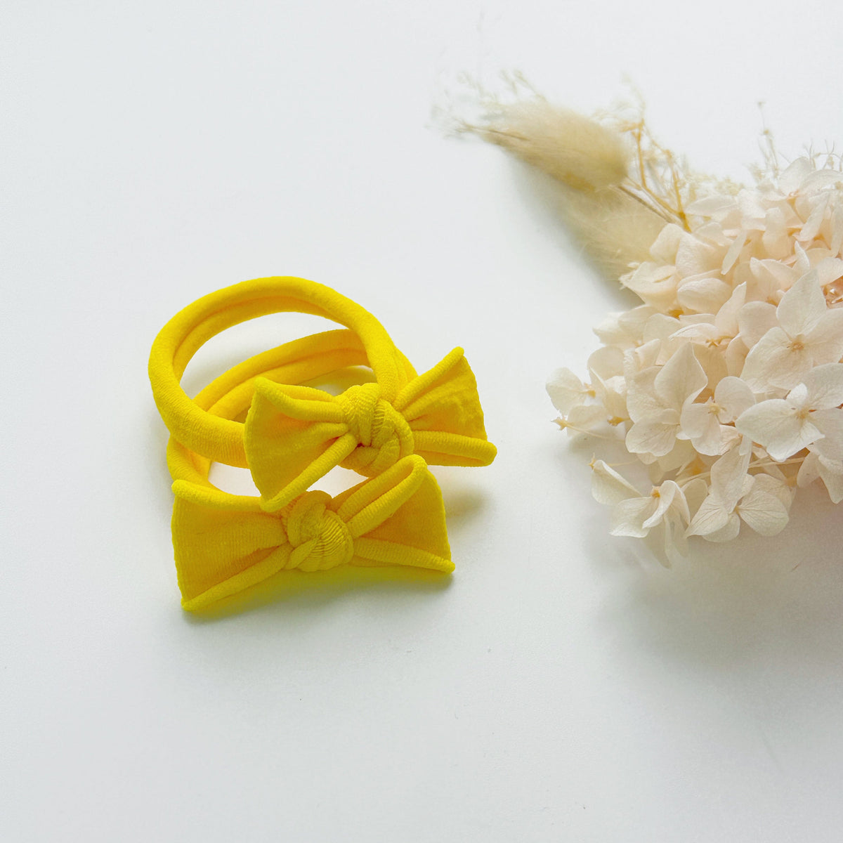 Handmade Simple Bows - School colours - Yellow - 1 pairs