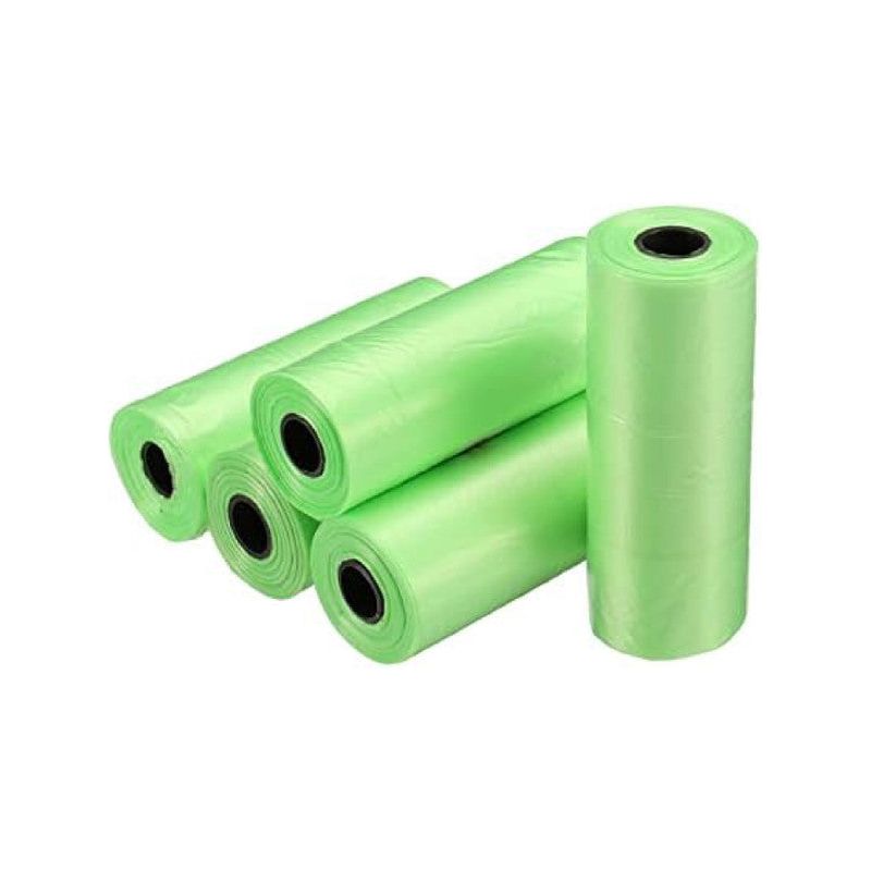 Supermarket Produce Roll Bag Standard (1800 Pcs/6 Roll) Green Color Wholesale