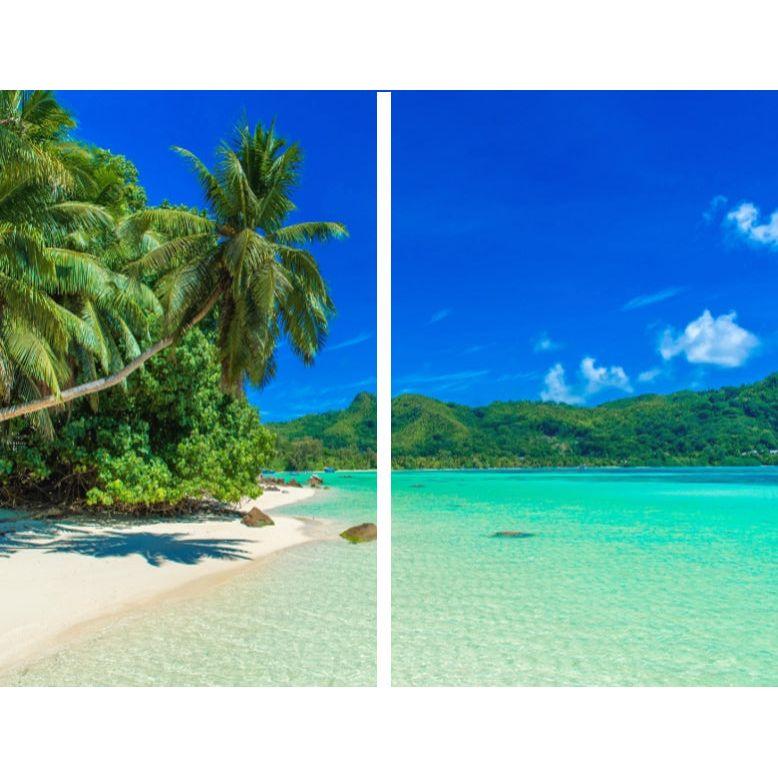 Sea View 3D Printing Blockout Curtains 2x127x160cm PINCH PLEAT Fabric Seascape