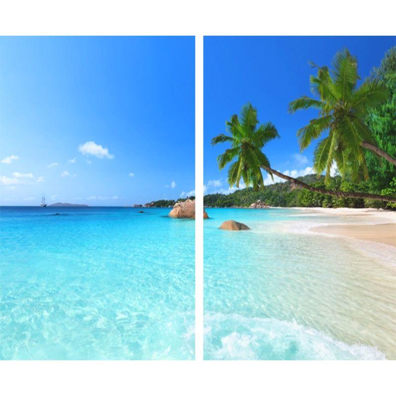 Sea View 3D Printing Blockout Curtains 260x213cm PINCH PLEAT Fabric Seascape