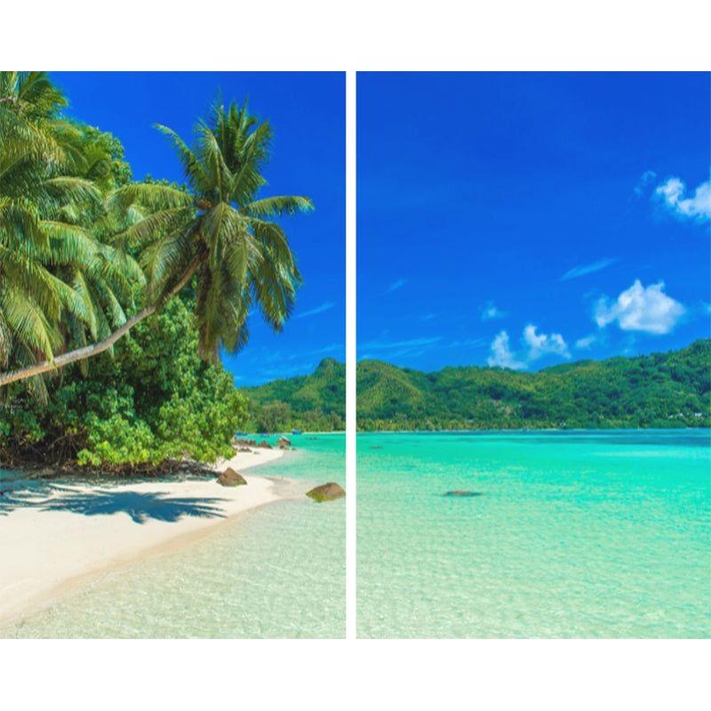 Sea View 3D Printing Blockout Curtains 260x213cm PINCH PLEAT Fabric Seascape