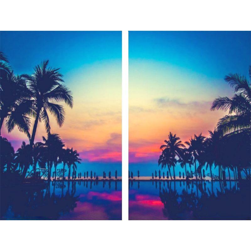 Sea View 3D Printing Blockout Curtains 260x213cm PINCH PLEAT Fabric Seascape