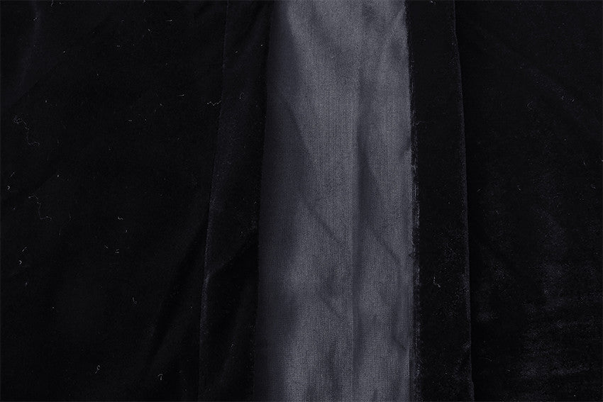 Large Velvet Curtains Black 600x230cm with 4m blockout+30 Hook, Pinch Pleat