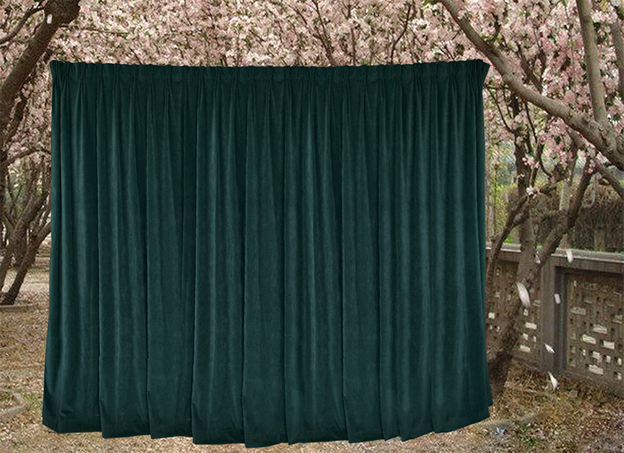 Large Thick Faux Mink Velvet Curtains 270x 230cm+15 Hooks Pinch Pleat, Green,New