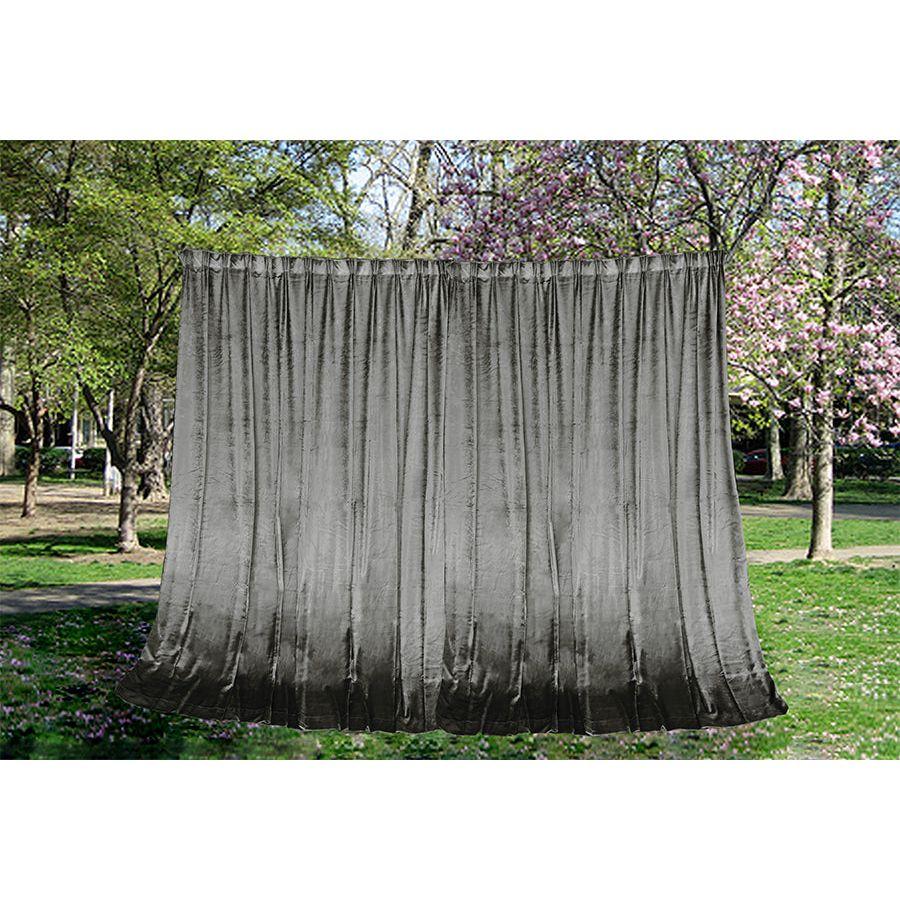 Large Thick Velvet Curtains Warp Knitted Velvet 540x270cm+Hooks Pinch Pleat Grey