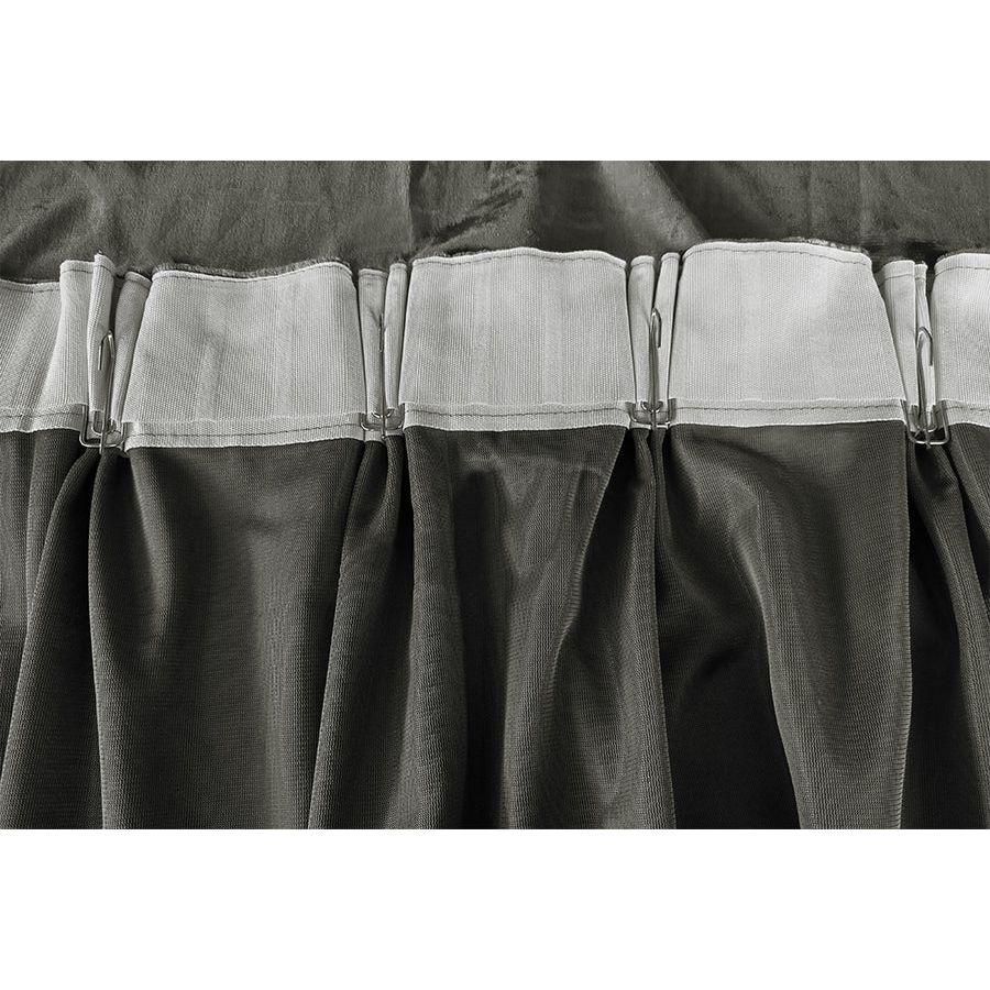 Large Thick Velvet Curtains Warp Knitted Velvet 540x270cm+Hooks Pinch Pleat Grey
