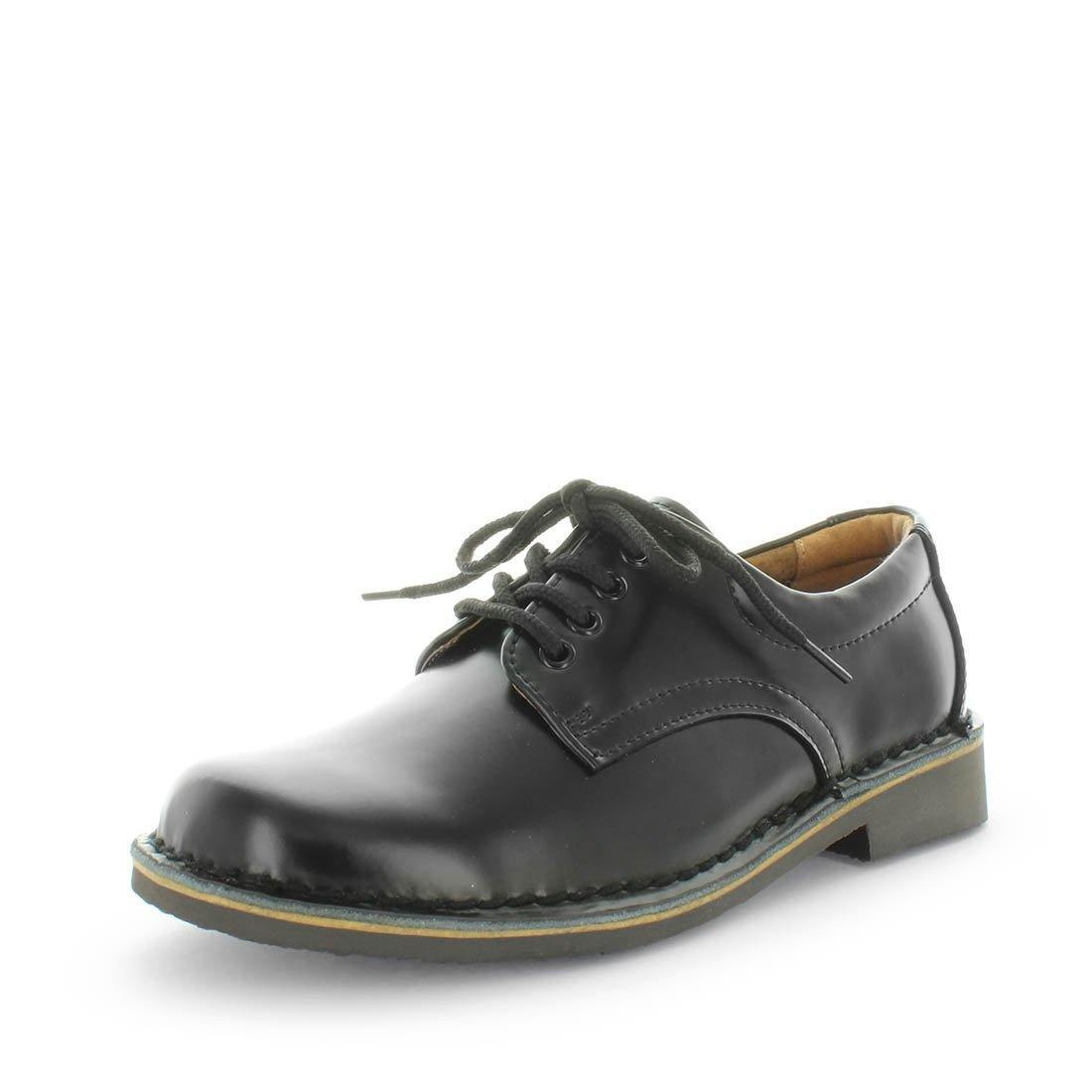 WILDE SCHOOL Girl&#39;s JEZRA-Jnr School Black Off Shine Shoe 2US