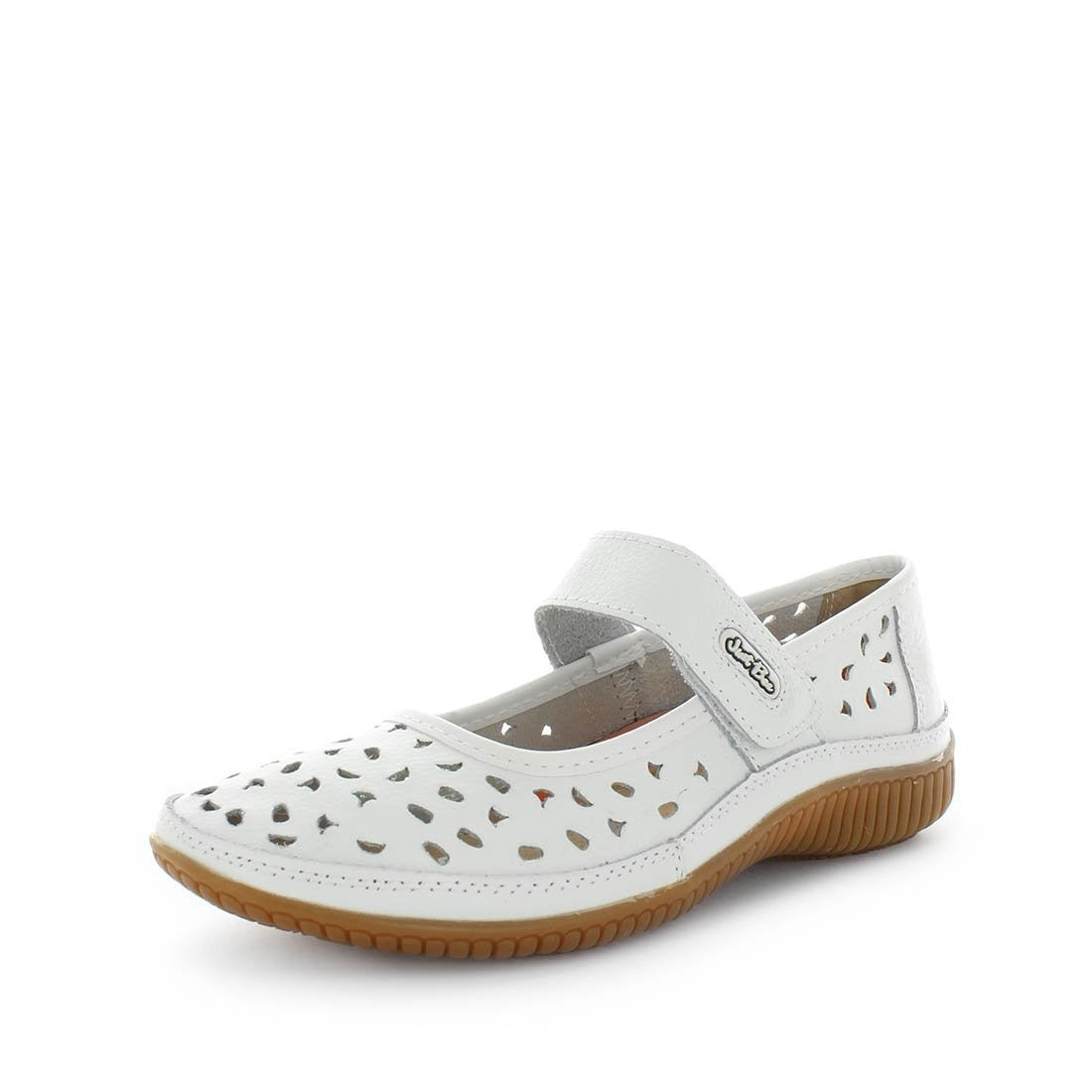JUST BEE Women's CALEBASIC Flats White 42EU