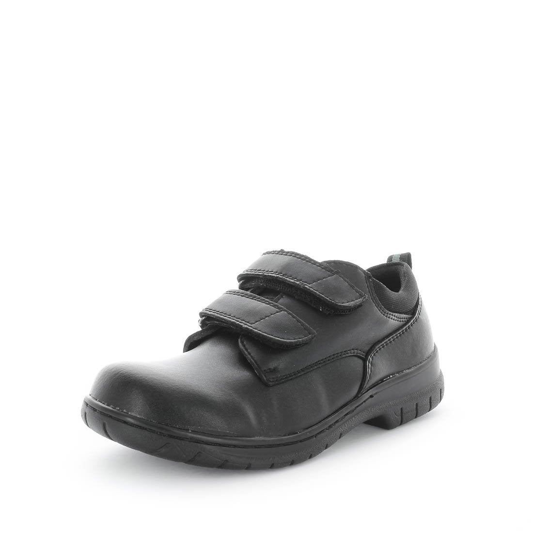WILDE SCHOOL Girl&#39;s JACEN School Black Smooth Shoe 4US