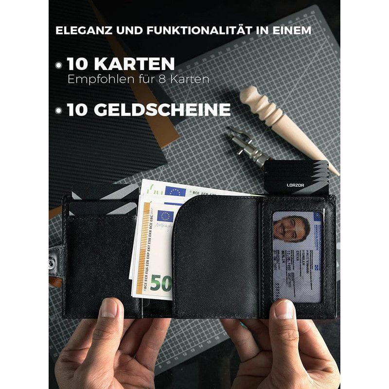 NNEOBA Mens Blocker Wallet - Genuine Leather Wallet with Coin Pocket, Black