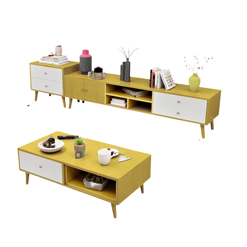 NNECN Modern TV Stand Side table &amp; Coffee Table package for Living Room
