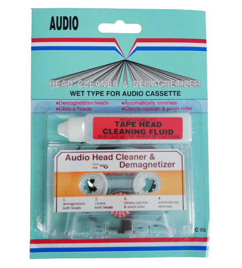 Audio Cassette Head Cleaner with Demagnetizer &amp; Cleaning Fluid KC-02